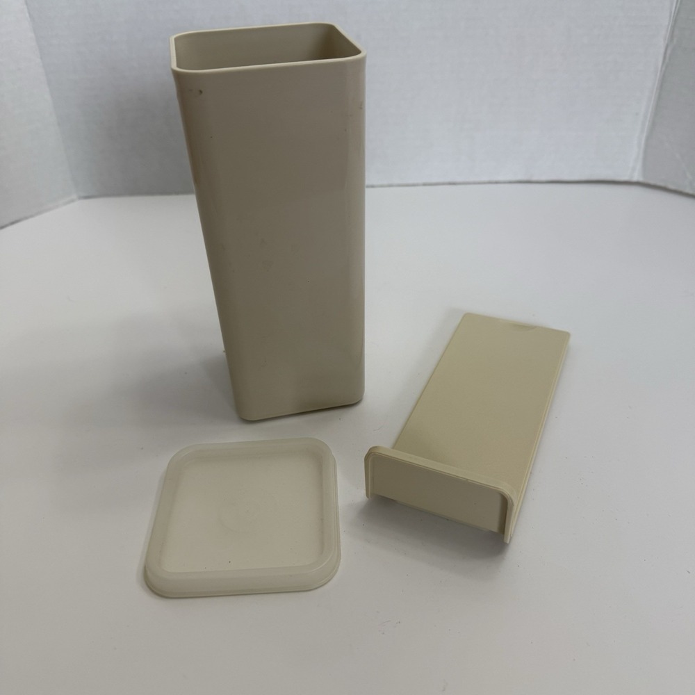 Vintage Tupperware  Cheese Cracker Butter Keeper With Lid And Tray‎ Almond MCM